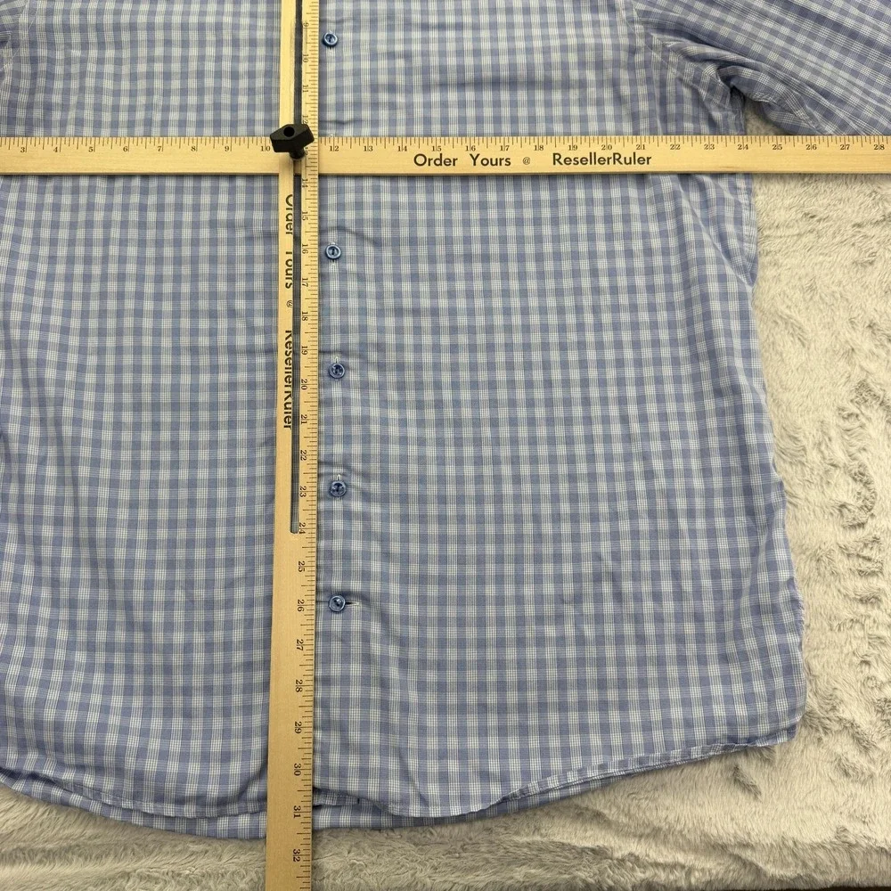 ETON Dress Shirt Mens 17.5 34/35 Blue Check Long Sleeve Button Up Cotton Romania